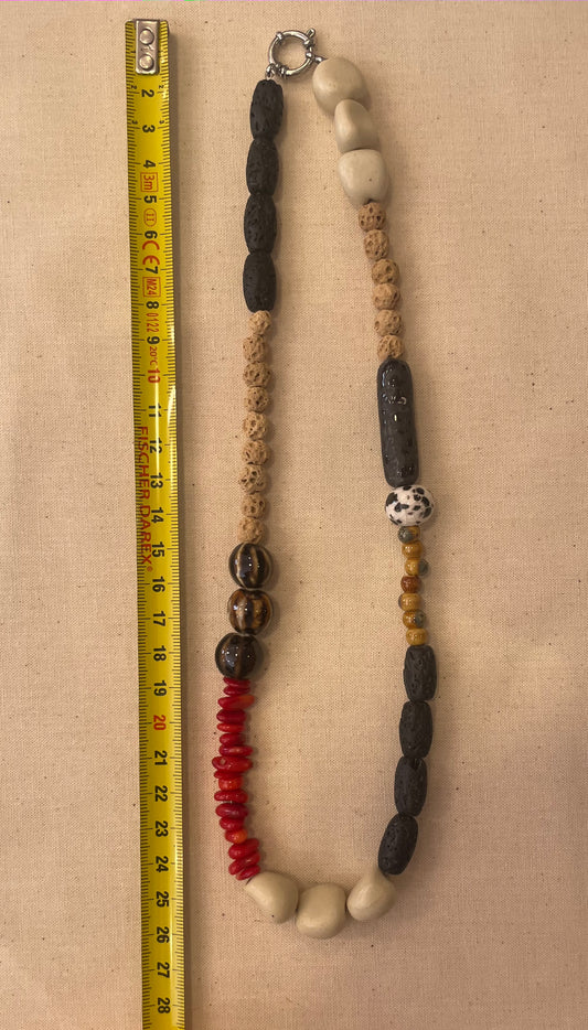 Ceramic and stone necklace