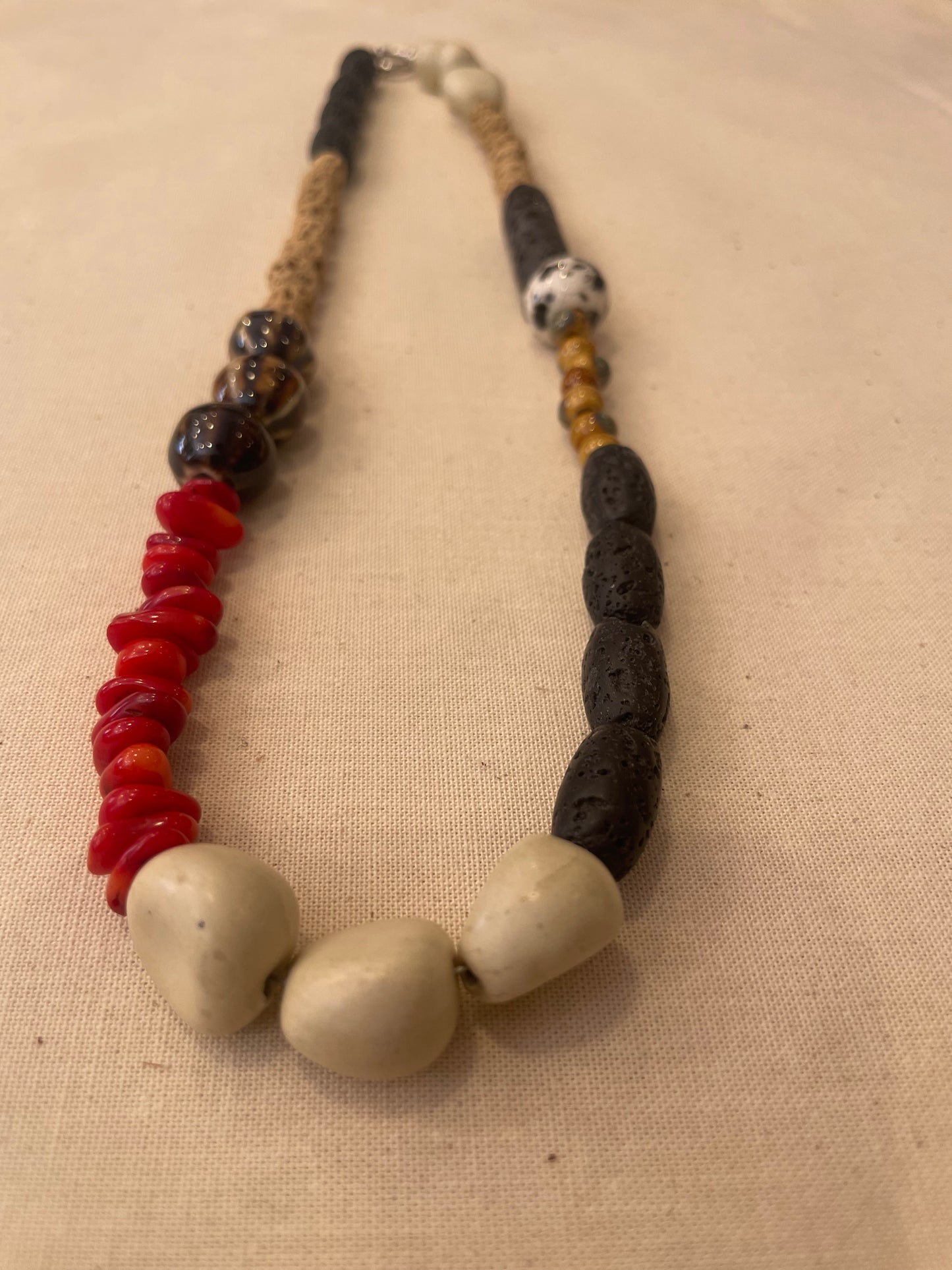 Ceramic and stone necklace