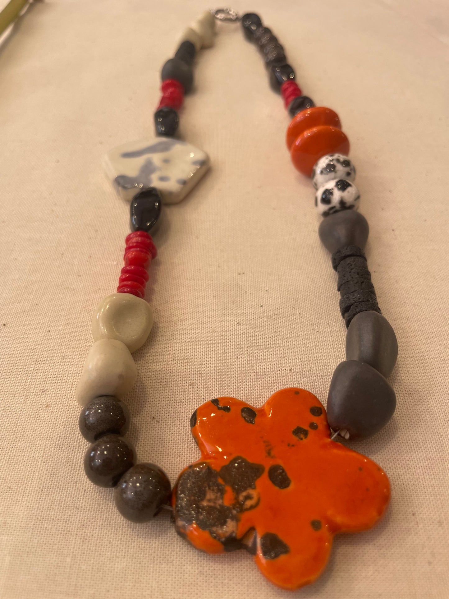 Ceramic and stone necklace