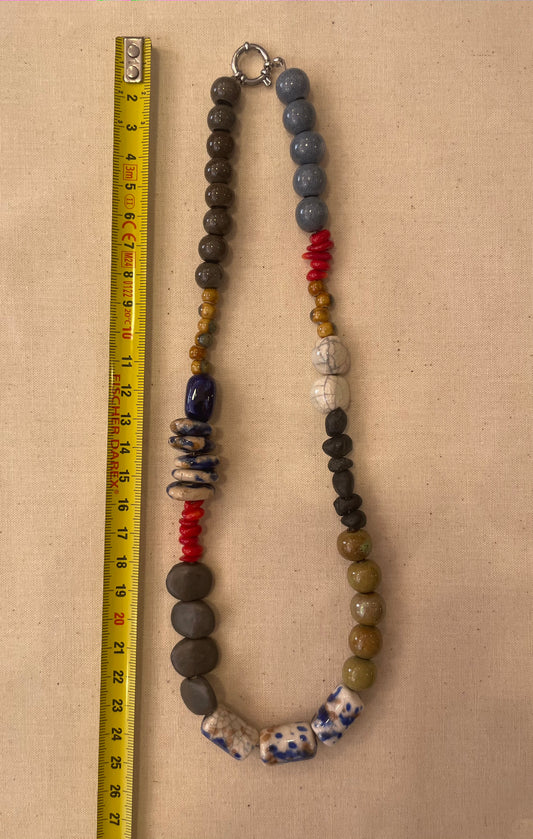 Ceramic and stone necklace