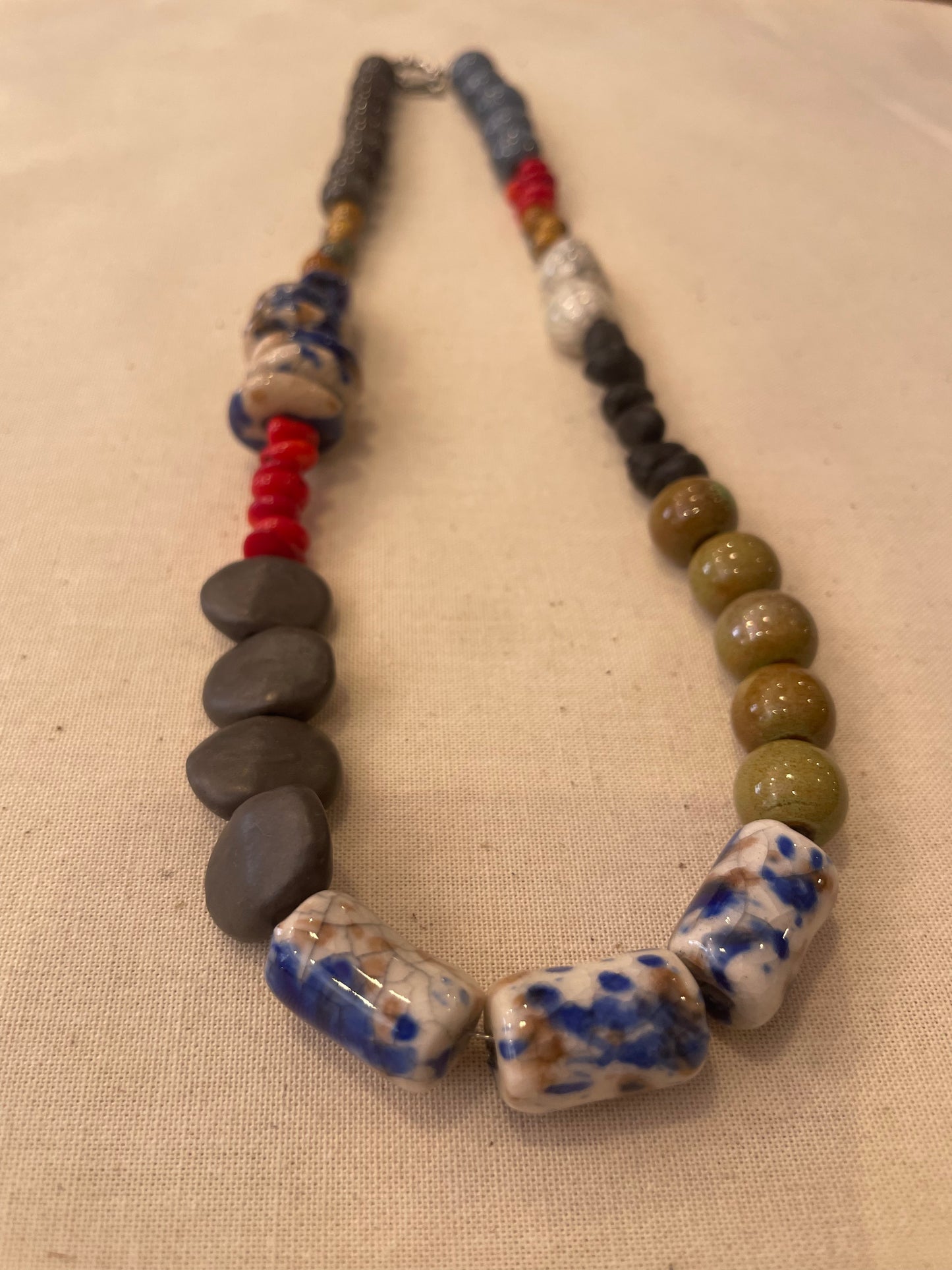 Ceramic and stone necklace