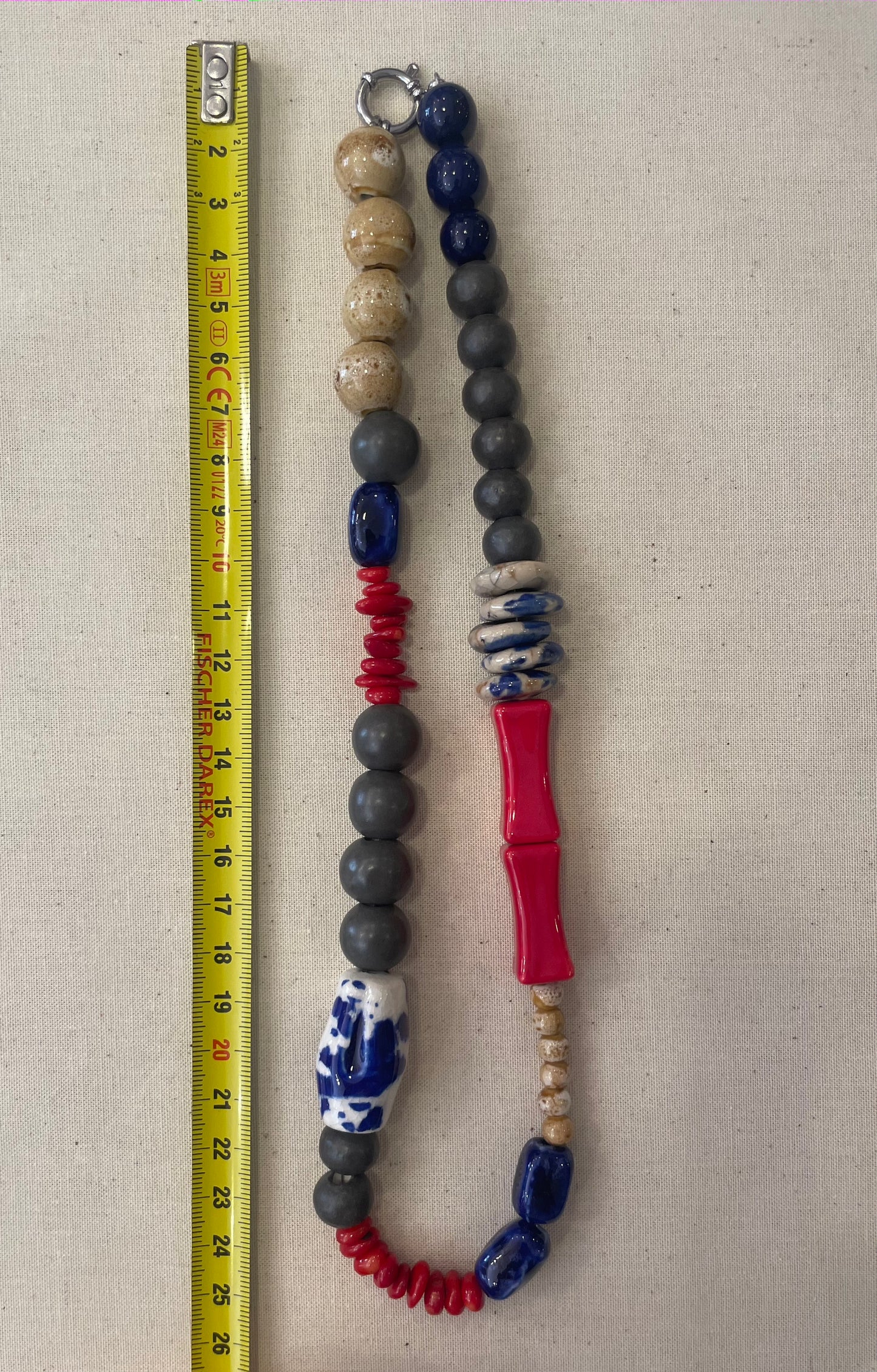 Ceramic and stone necklace