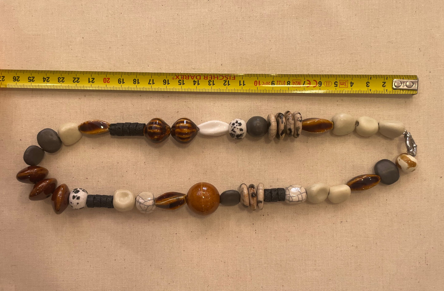 Ceramic and stone necklace