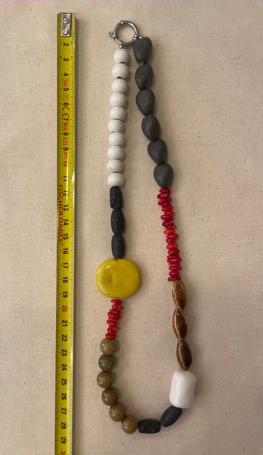 Ceramic and stone necklace