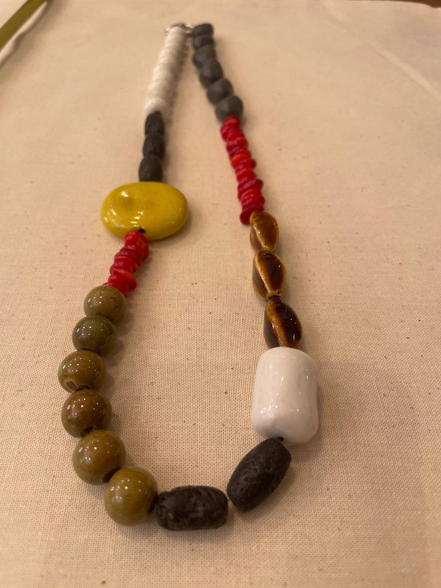 Ceramic and stone necklace
