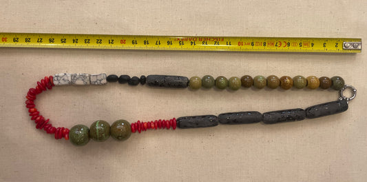Ceramic and stone necklace