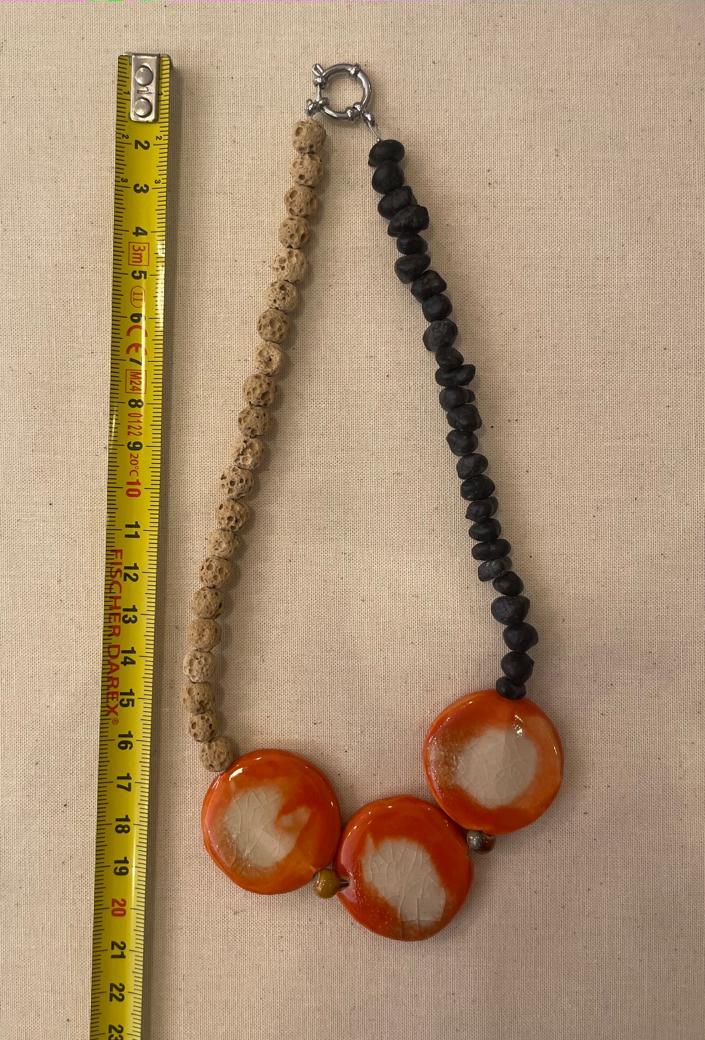 Ceramic and stone necklace