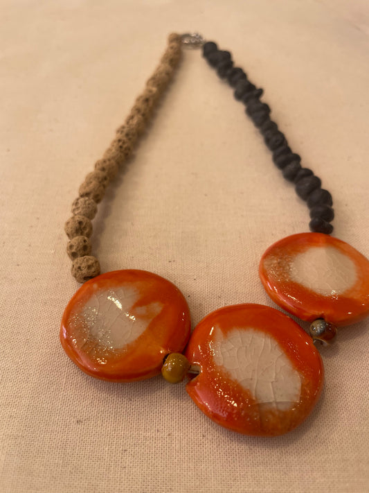 Ceramic and stone necklace