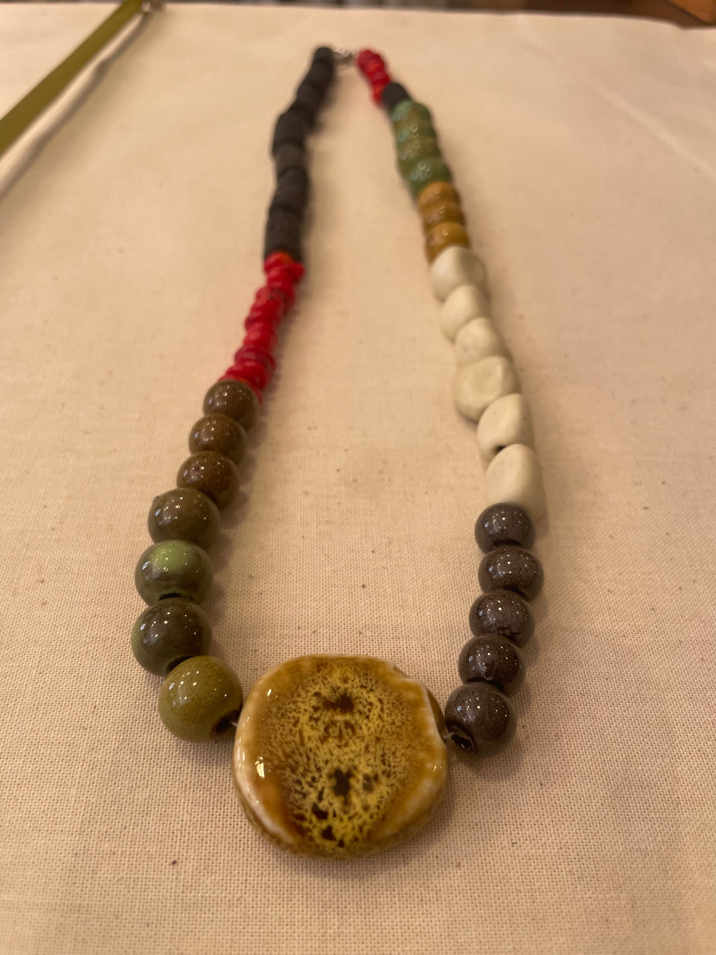 Ceramic and stone necklace