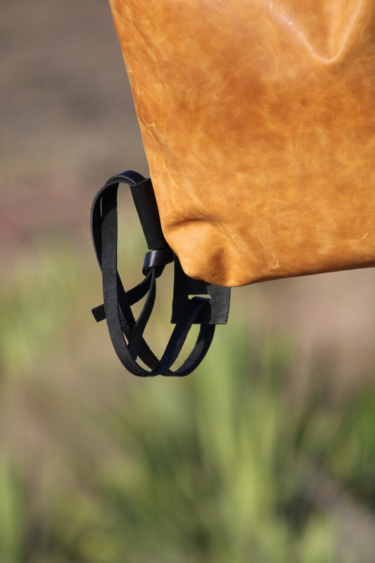 Leather backpack Mustard