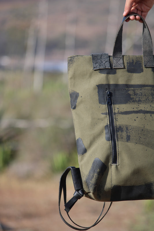 Cordura Painted Backpack Green
