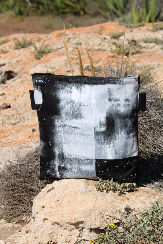 Cotton & Leather Painted Shoulder Bag