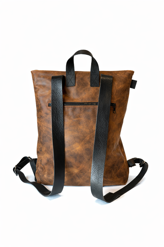 Lederrucksack „komplett zu öffnen“