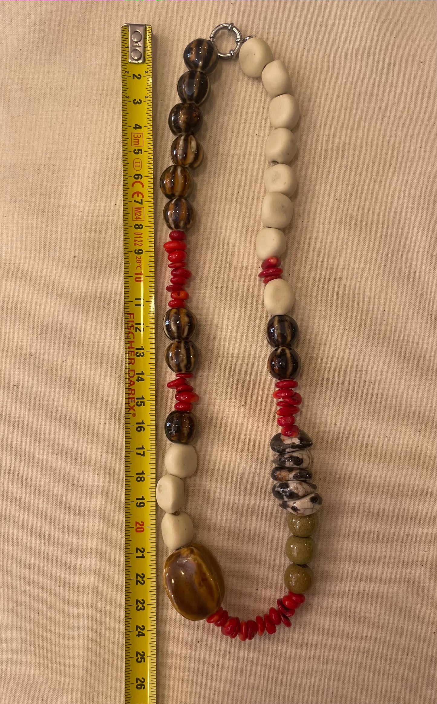 Ceramic and stone necklace