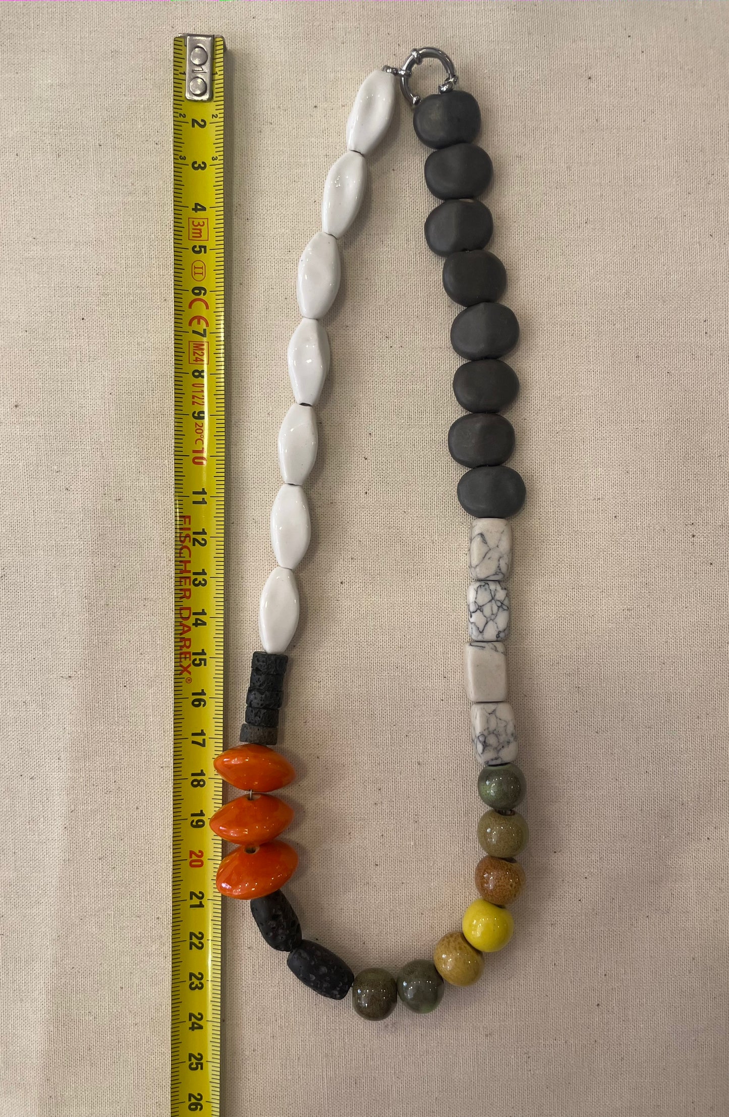 Ceramic and stone necklace