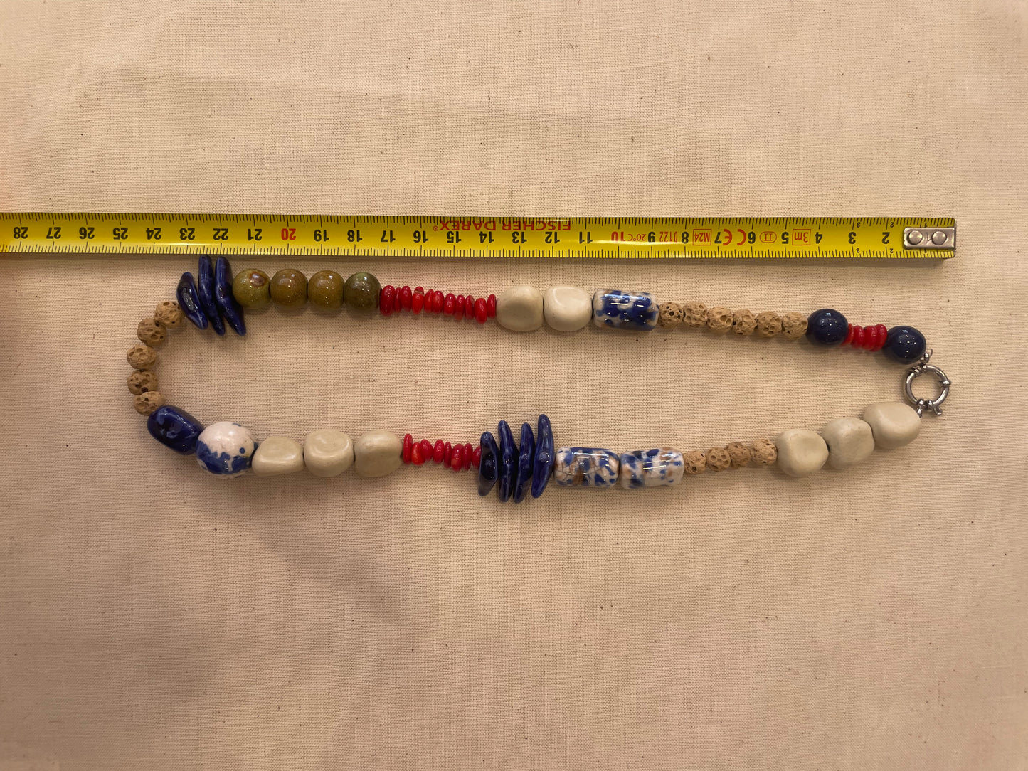 Ceramic and stone necklace