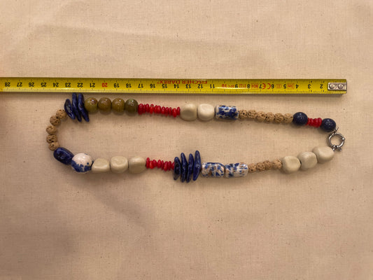 Ceramic and stone necklace
