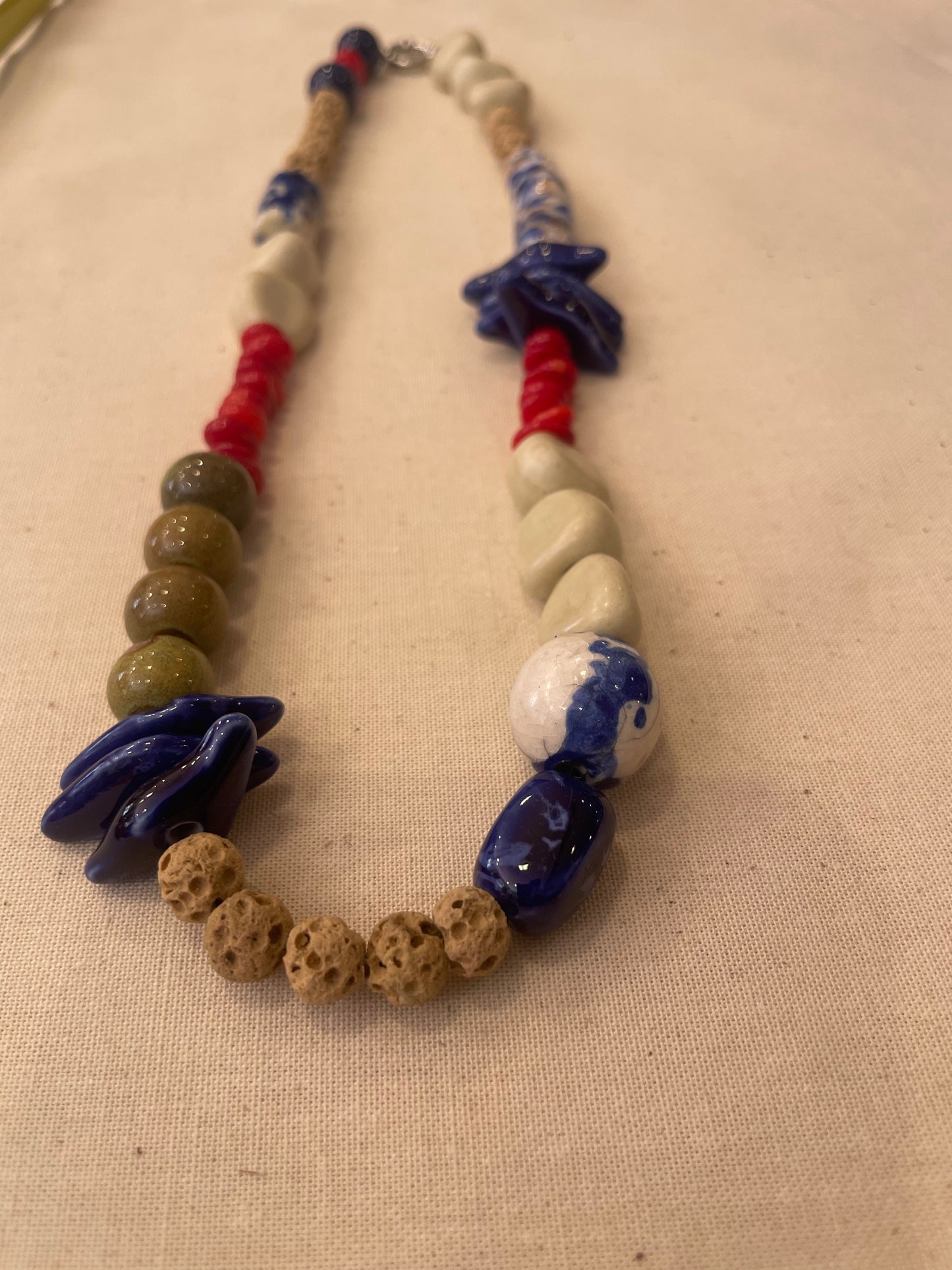 Ceramic and stone necklace