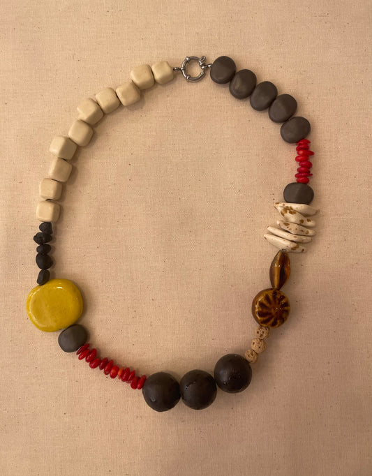 Ceramic and stone necklace