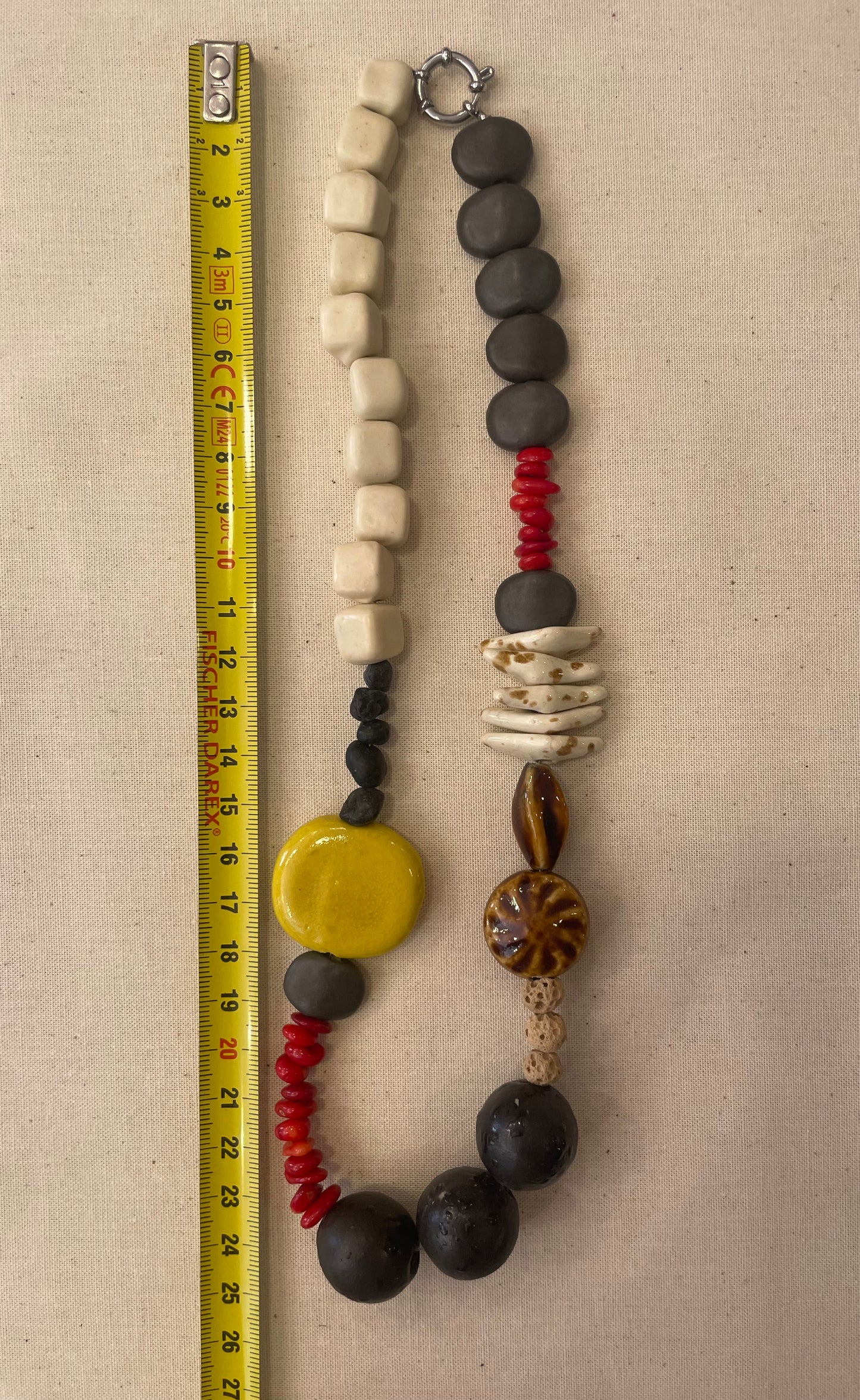 Ceramic and stone necklace
