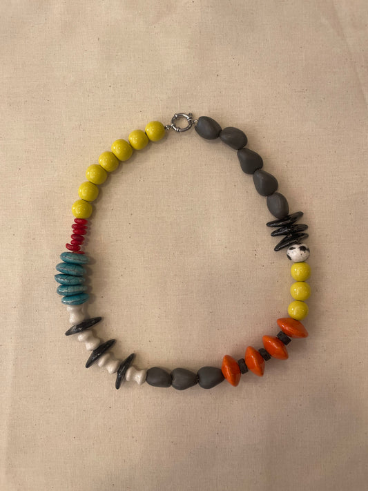 Ceramic and stone necklace