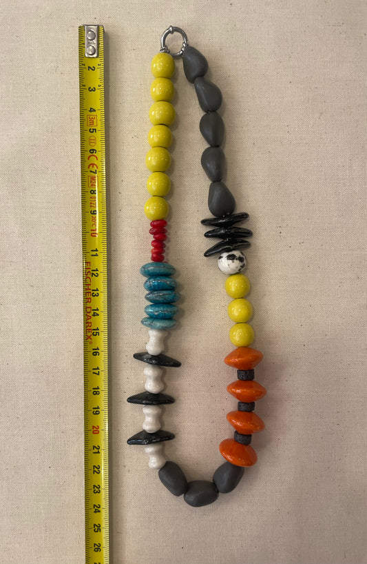 Ceramic and stone necklace