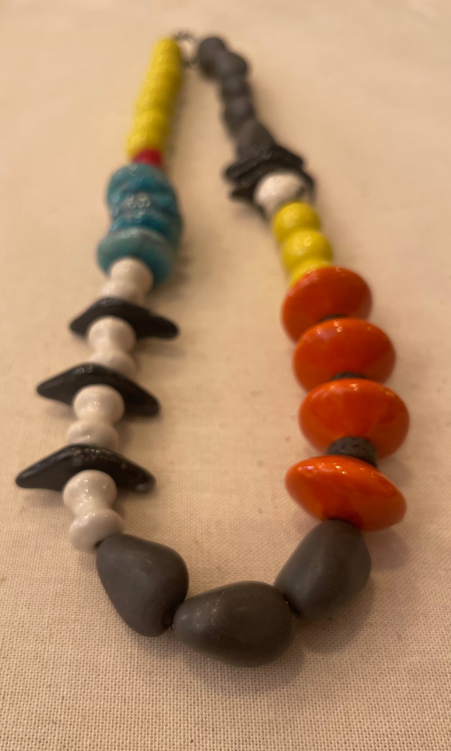 Ceramic and stone necklace