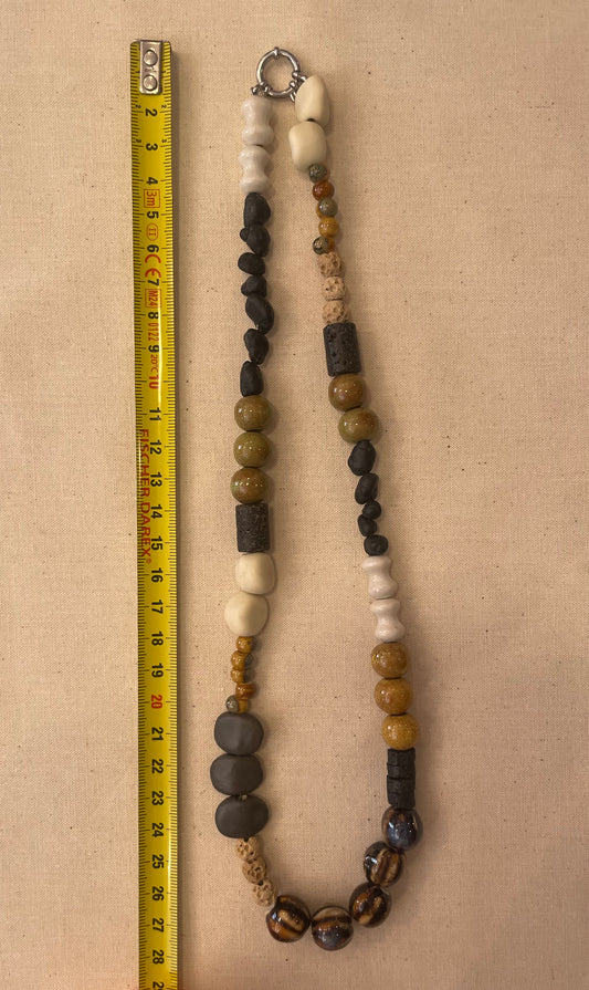 Ceramic and stone necklace