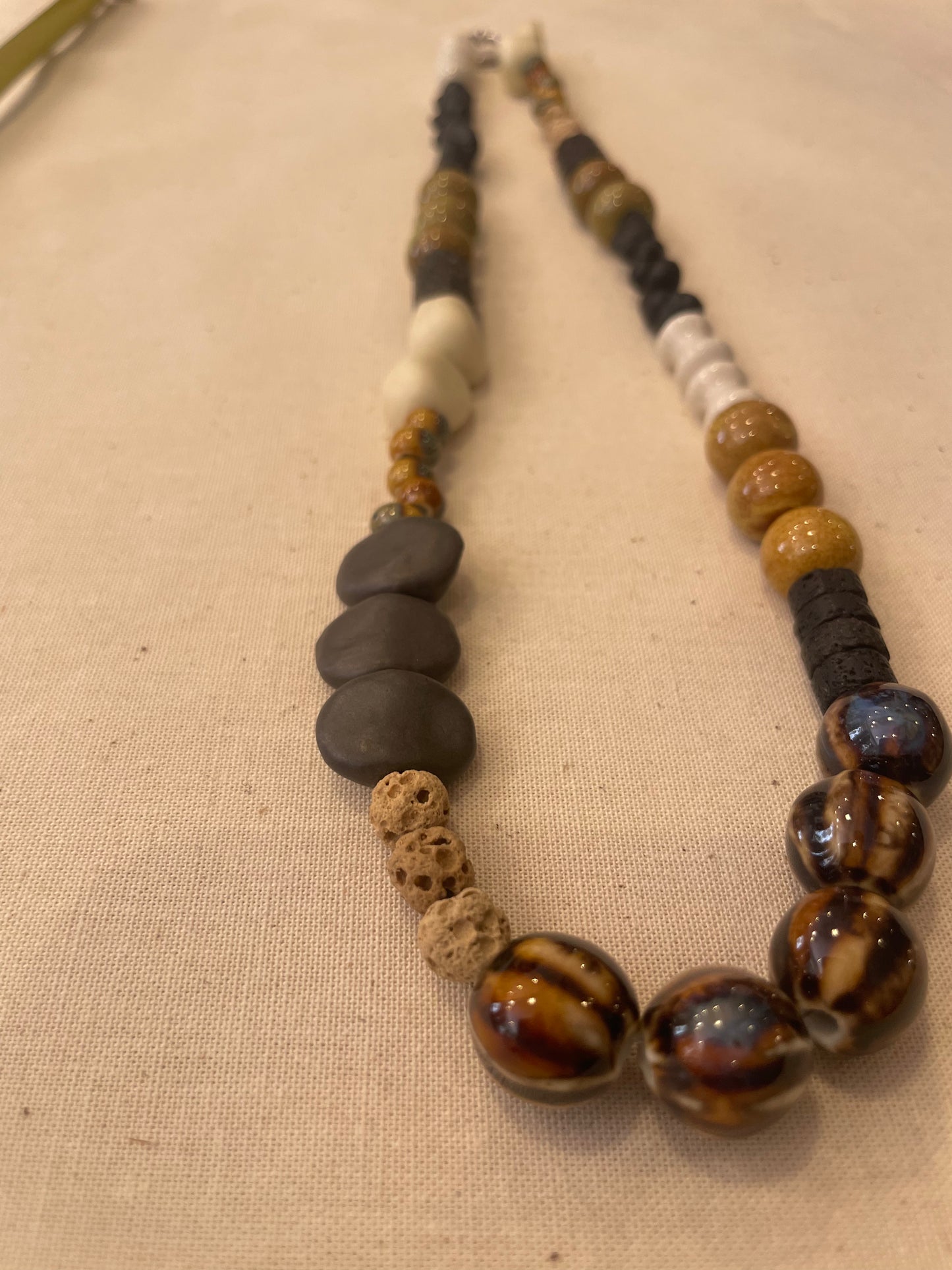 Ceramic and stone necklace
