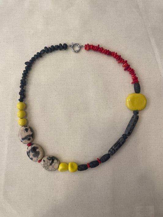 Ceramic and stone necklace