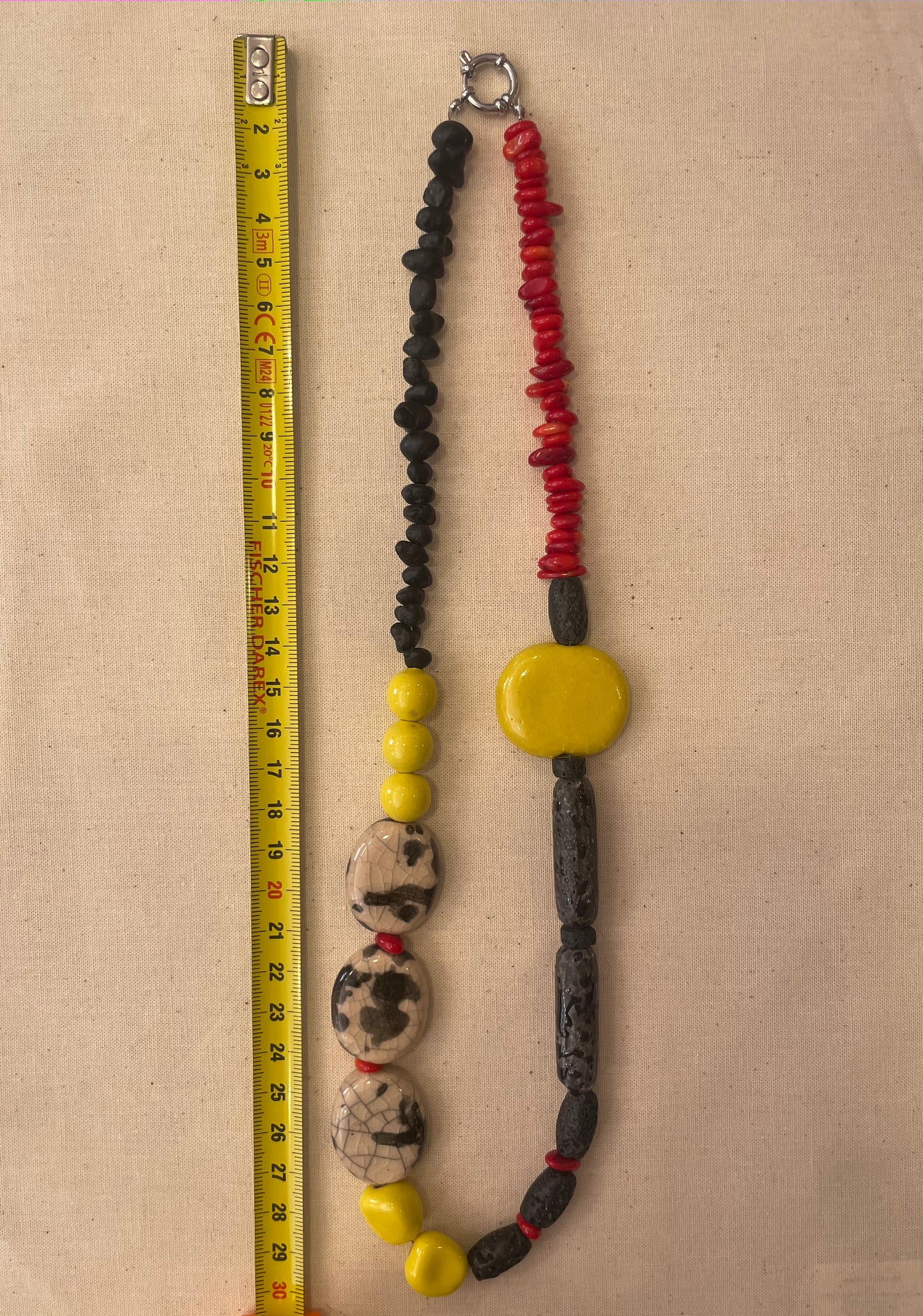 Ceramic and stone necklace