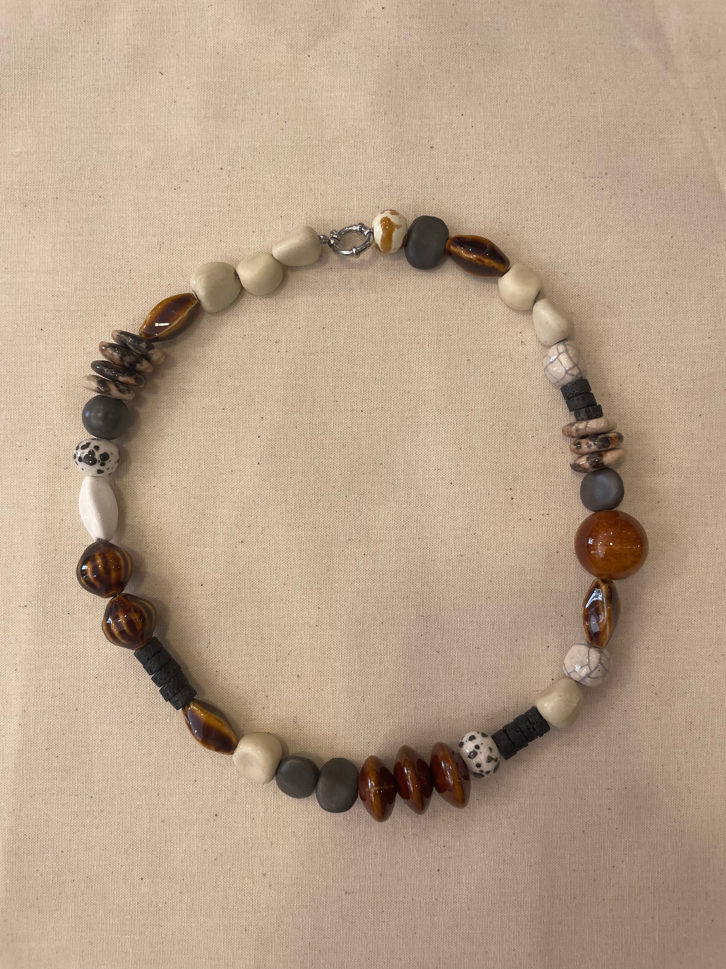 Ceramic and stone necklace