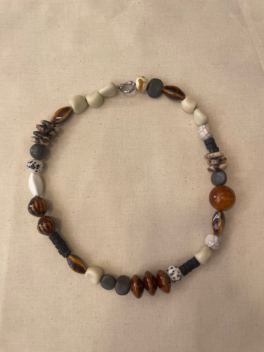 Ceramic and stone necklace