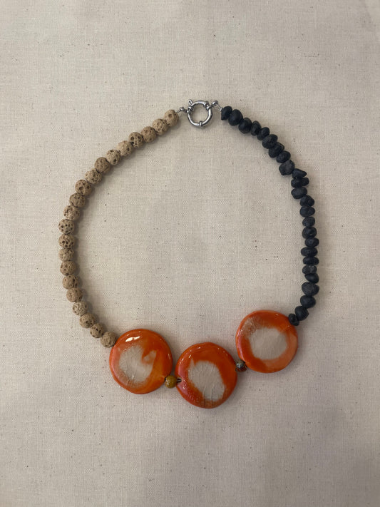 Ceramic and stone necklace