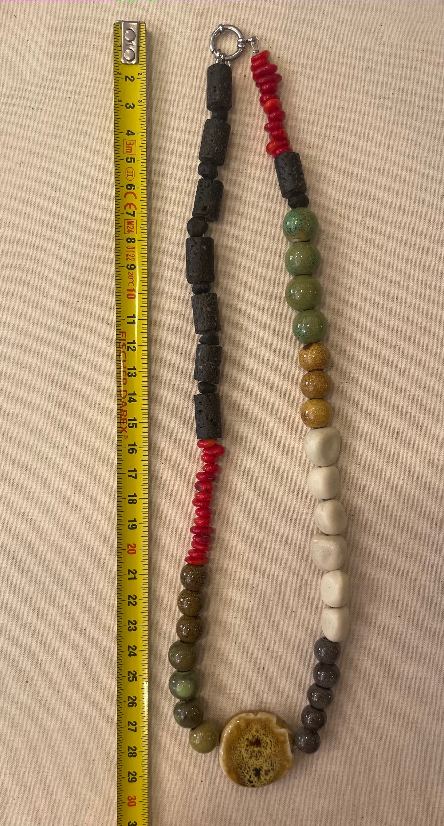 Ceramic and stone necklace