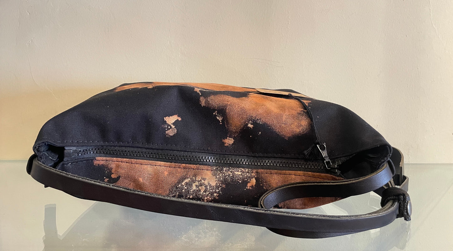 Cordura & Leather Tie-Dye Shoulder Bag